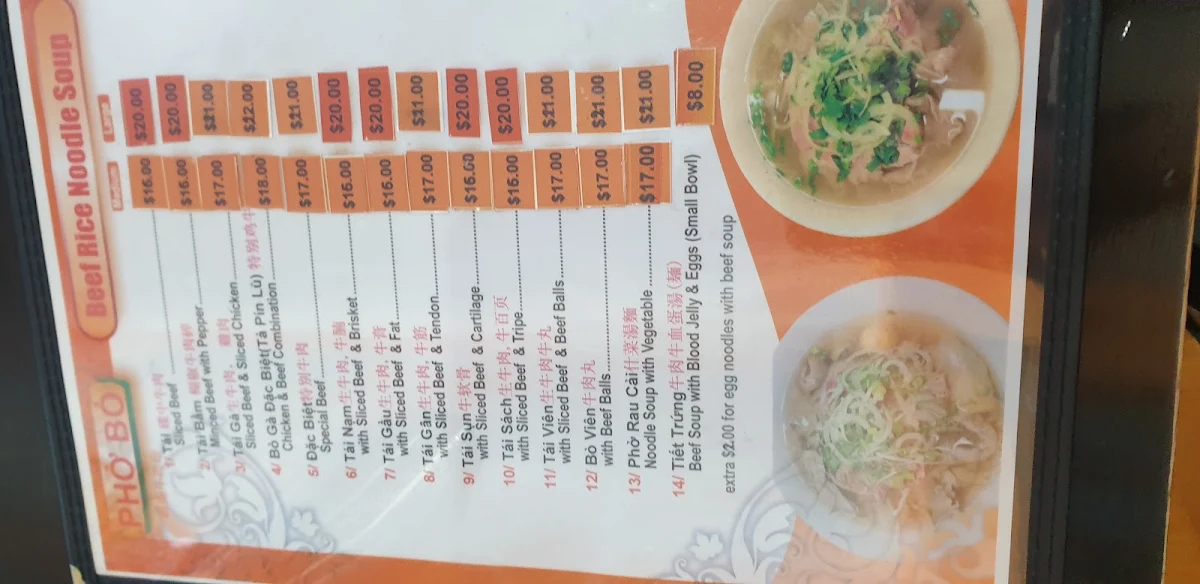 Menu, Special Pho Ngon