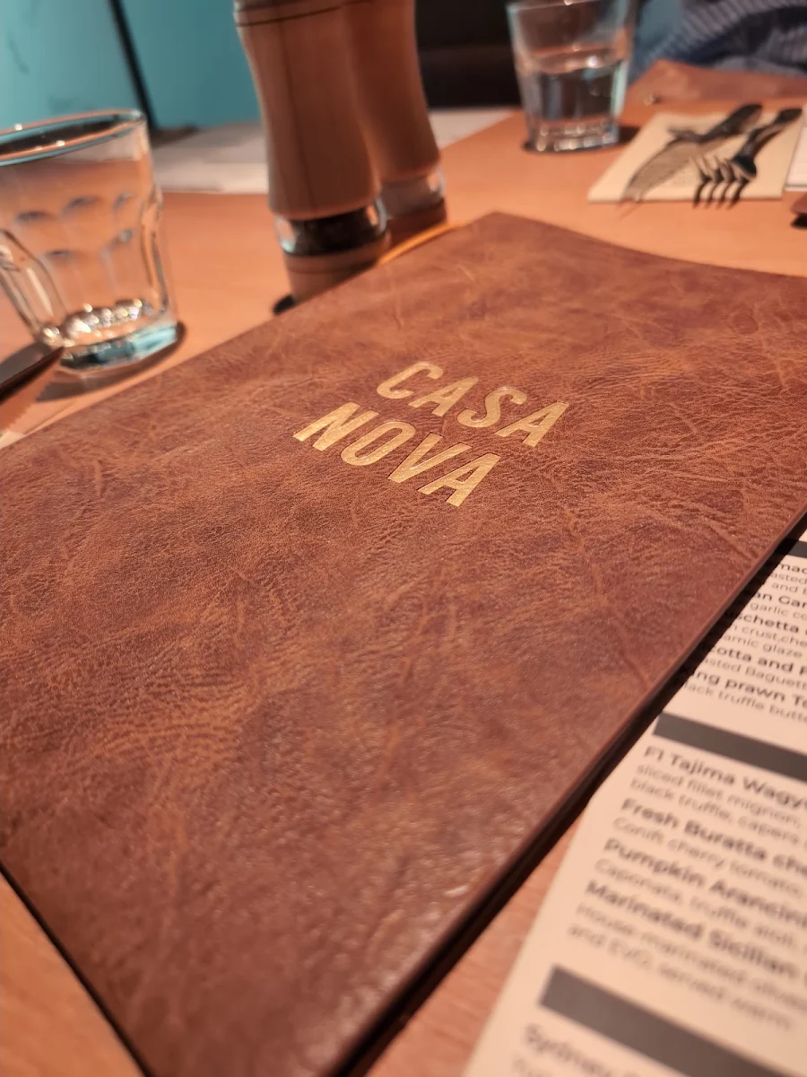 Menu, Casa Nova Italian Restaurant & Bar Circular Quay