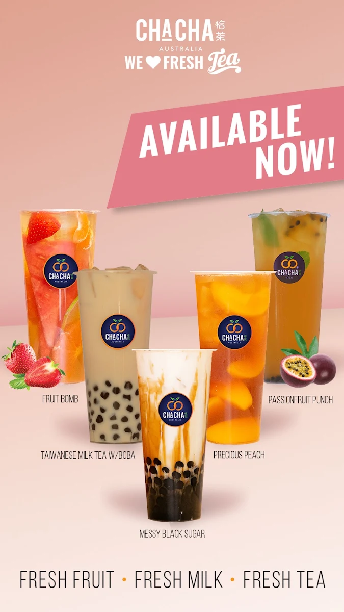 Menu, Cha Cha Teas - Keysborough