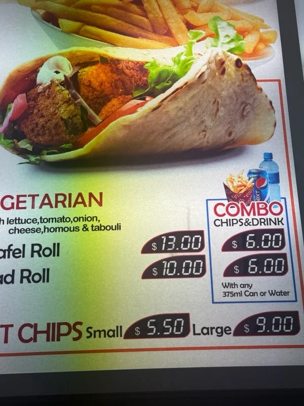 Menu, Moey’s Kebab & Pide