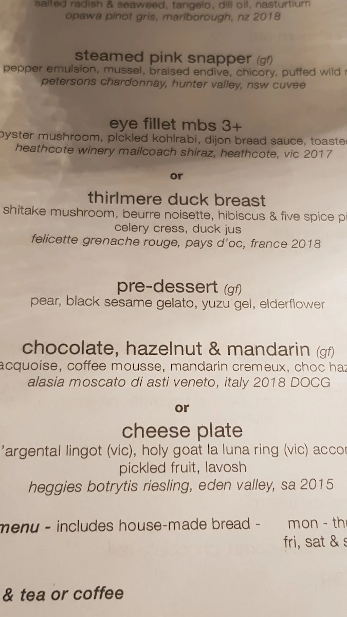 Menu, Harbourfront Seafood Restaurant