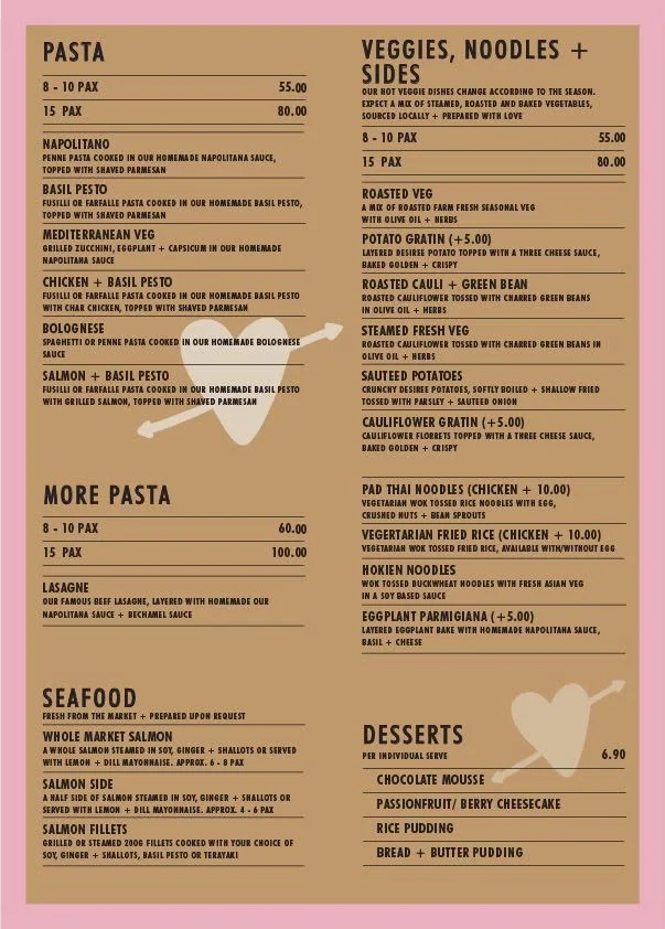 Menu, The Char Rotisserie