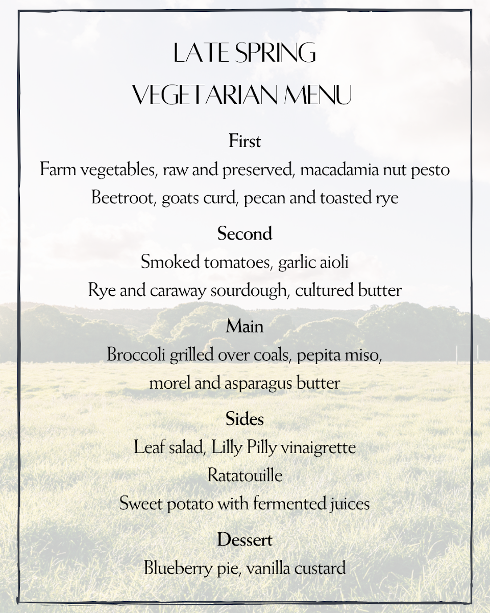Menu, FRIDA'S FIELD