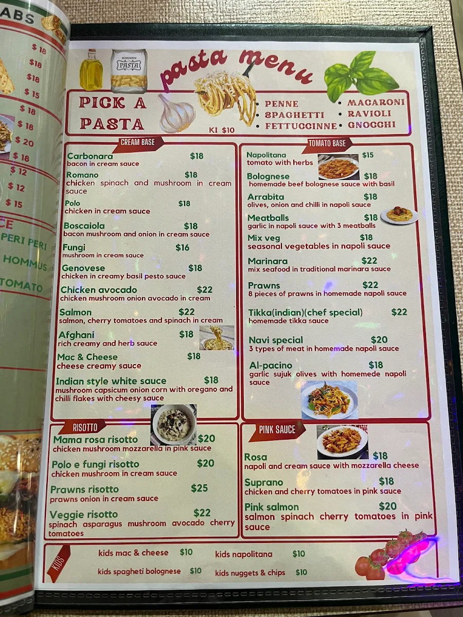 Menu, Navi’s pizza pasta parramatta