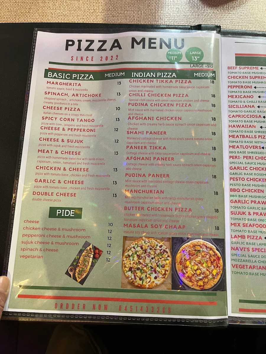 Menu, Navi’s pizza pasta parramatta