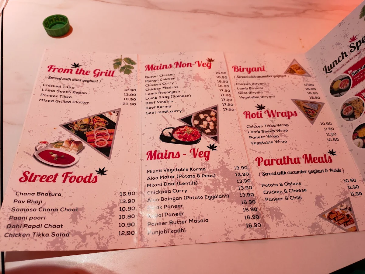 Menu, Pakwaan Indian Roselands