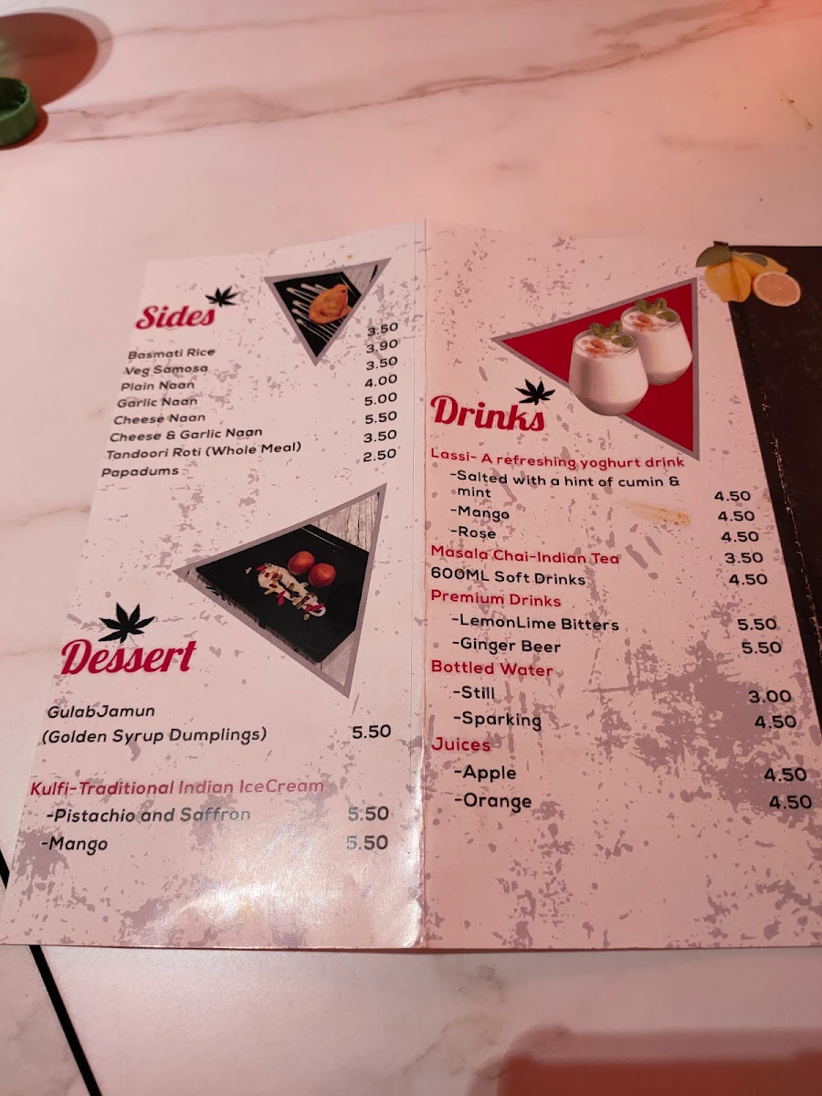 Menu, Pakwaan Indian Roselands