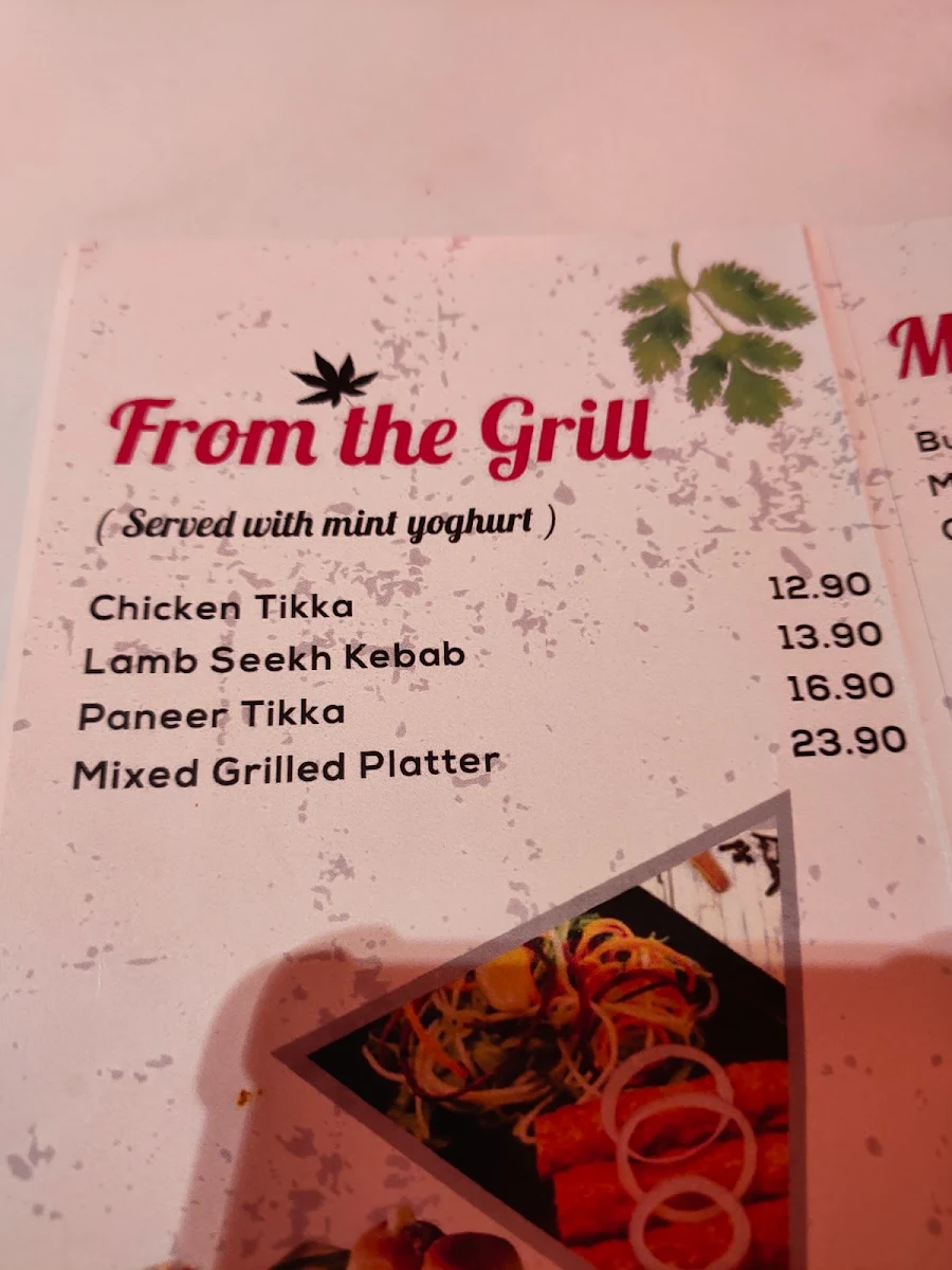 Menu, Pakwaan Indian Roselands