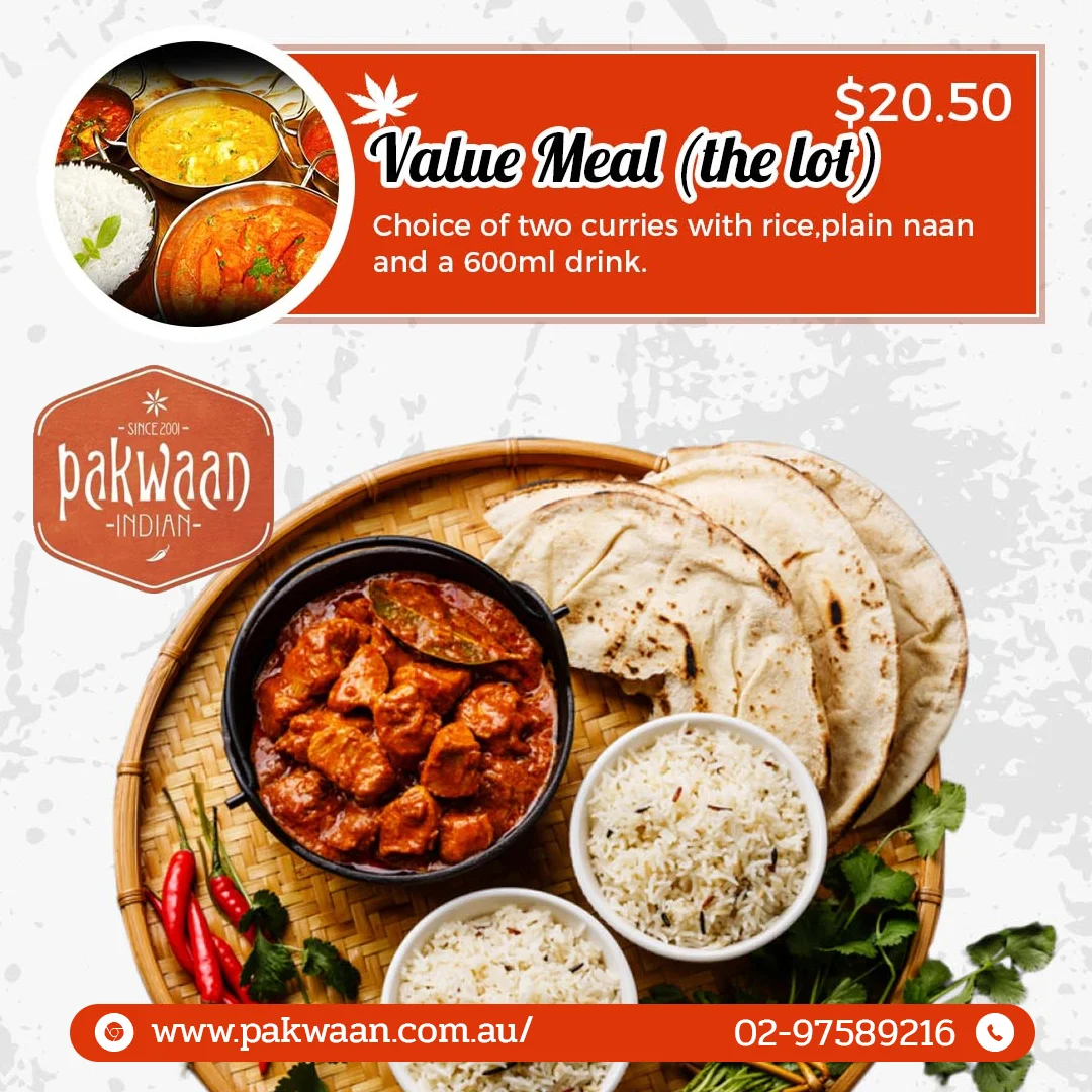 Menu, Pakwaan Indian Roselands