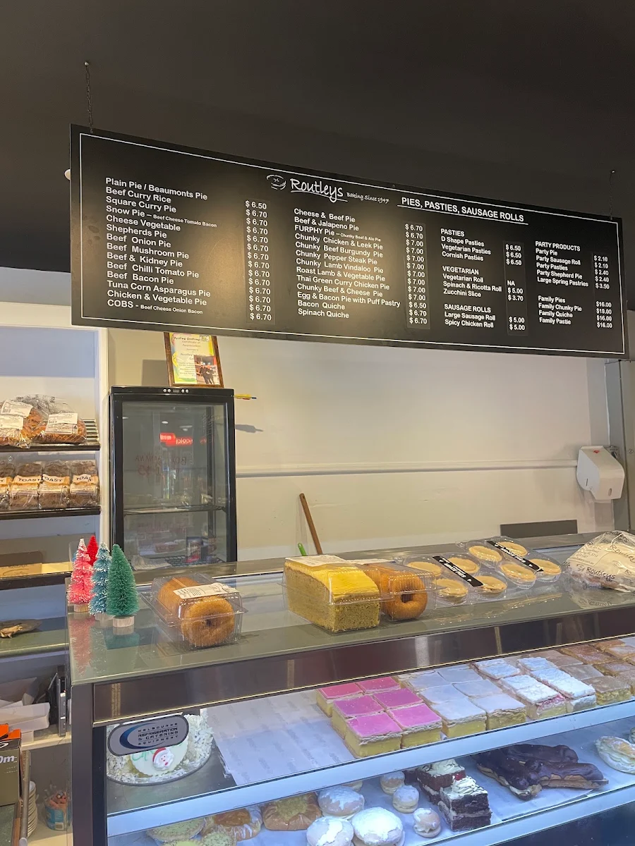 Menu, Routley’s Bakery Colac