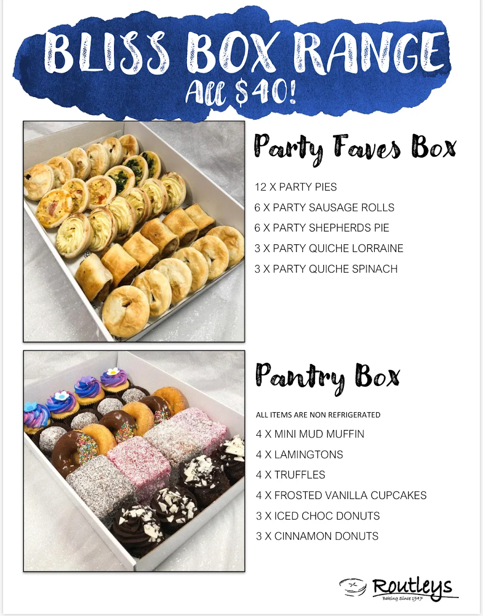 Menu, Routley’s Bakery Colac