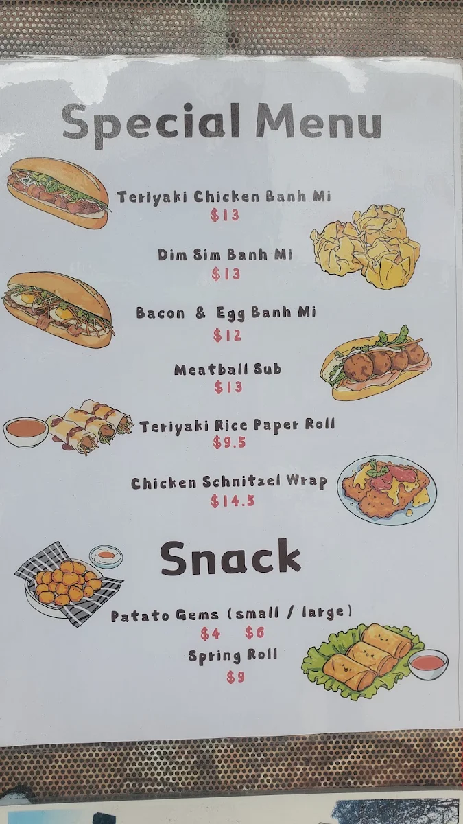Menu, Banh Mi Bay Cafe