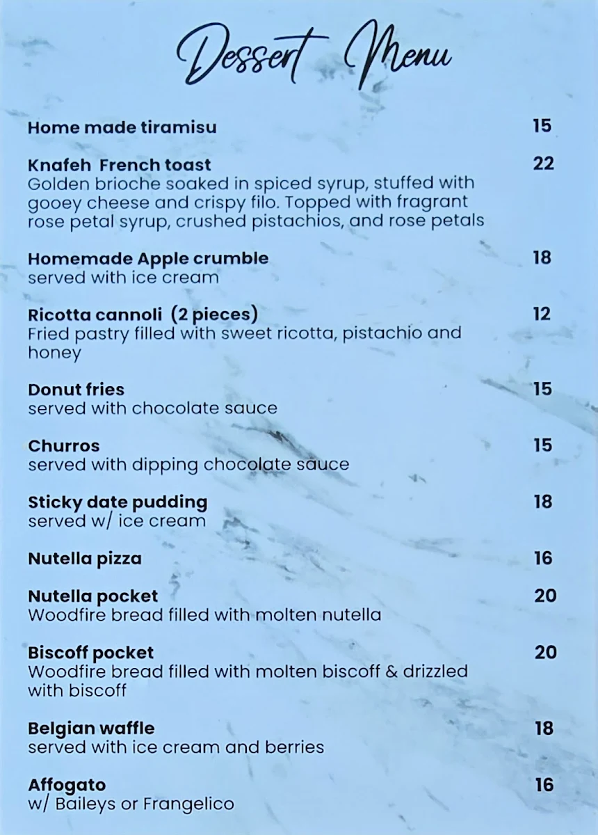 Menu, The Wither's Eatery