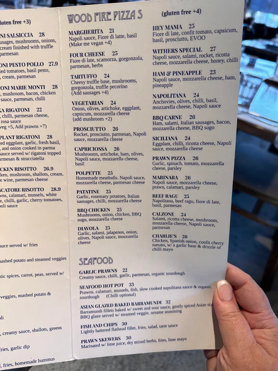 Menu, The Wither's Eatery