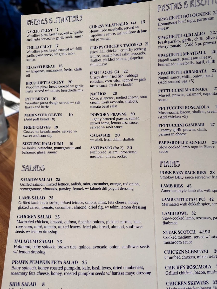 Menu, The Wither's Eatery