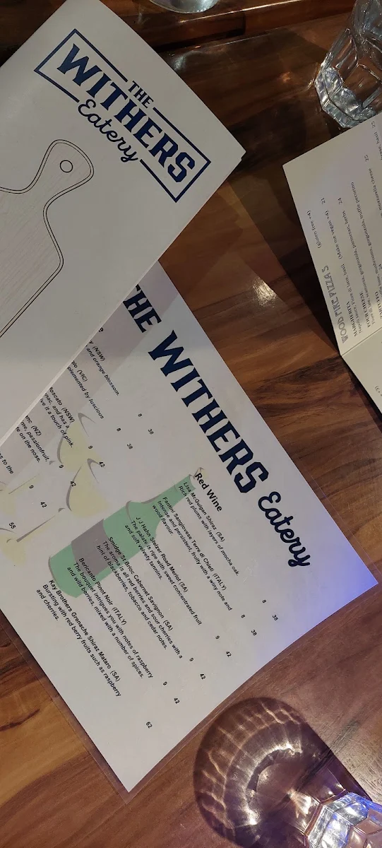 Menu, The Wither's Eatery