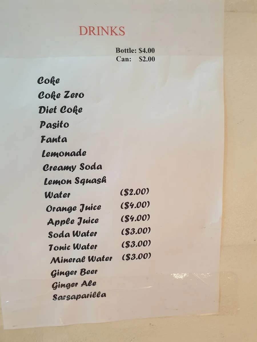 Menu, Hong Kong Seafood Restaurant