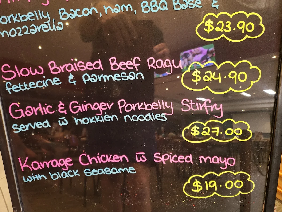 Menu, Blacks Beach Tavern