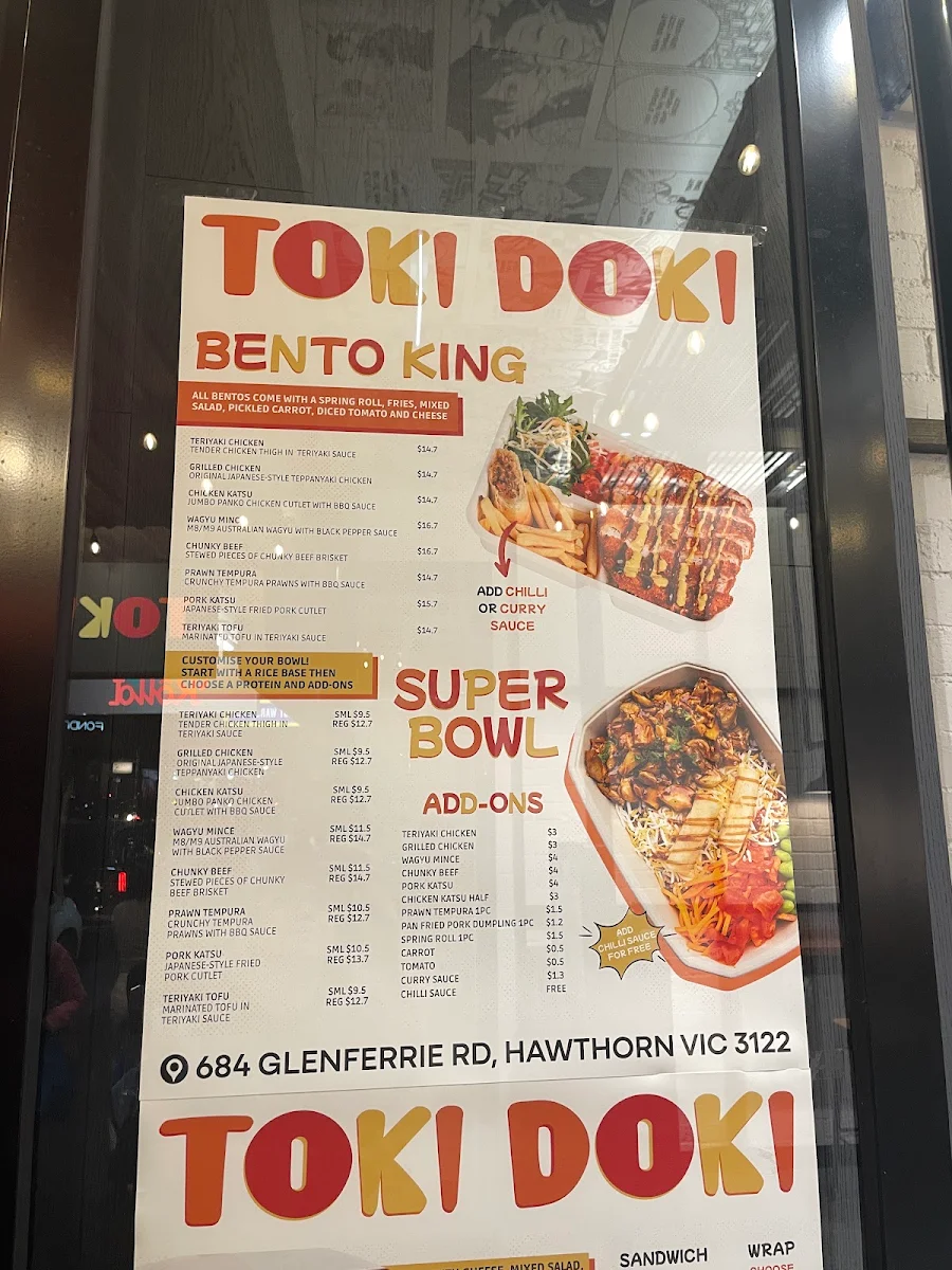 Menu, Toki Doki