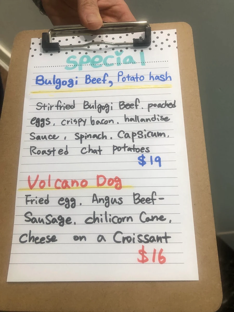 Menu, Cafe Yolk