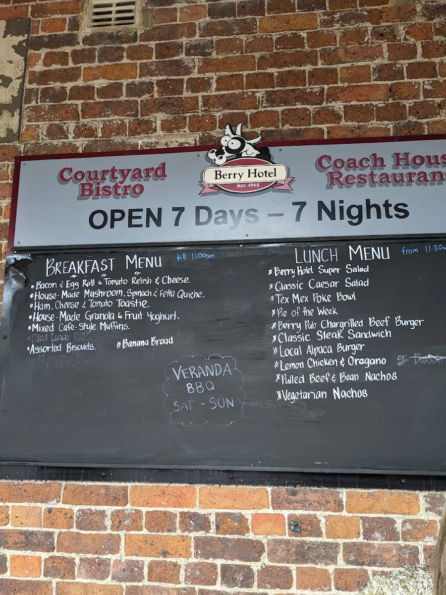 Menu, The Berry Hotel