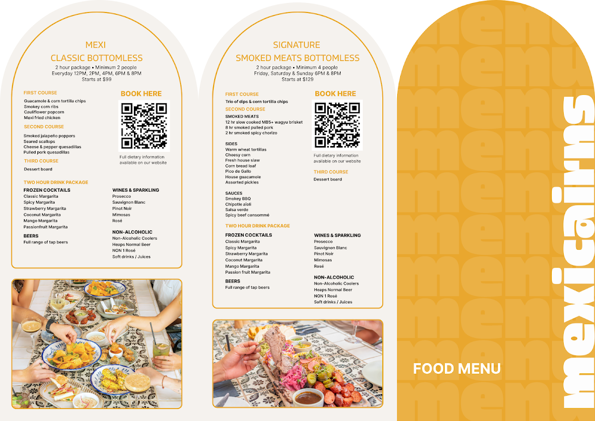 Menu, Mexicairns