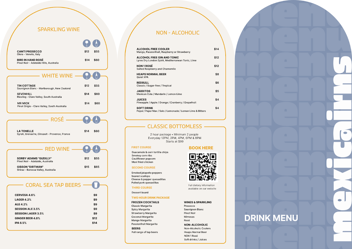 Menu, Mexicairns