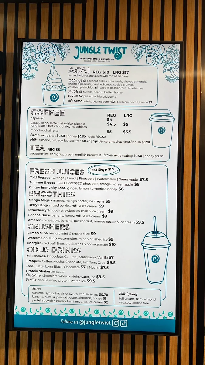 Menu, Jungle twist