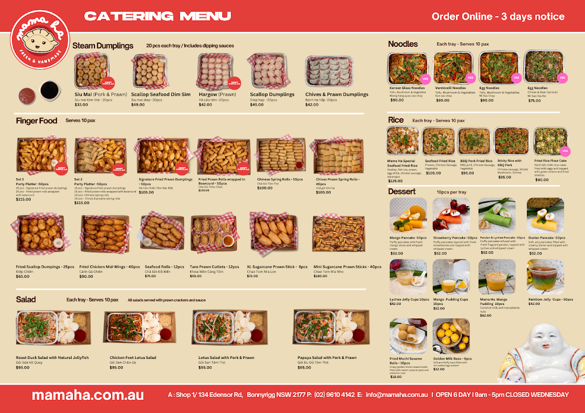 Menu, Mama Ha