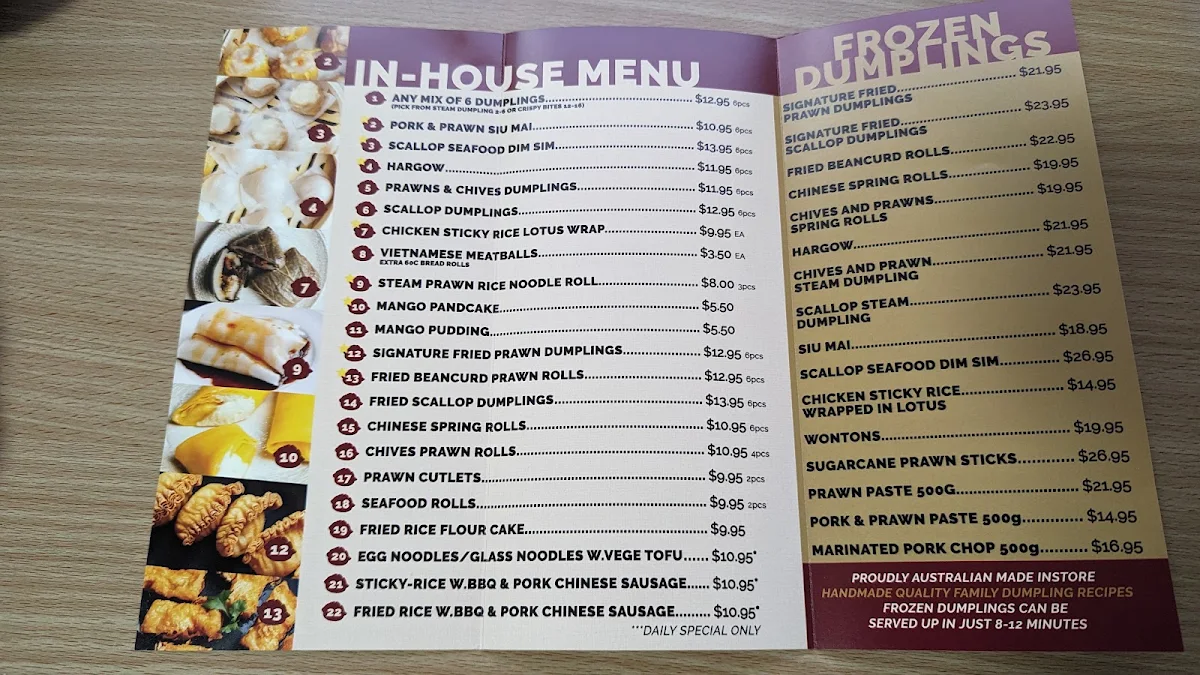 Menu, Mama Ha