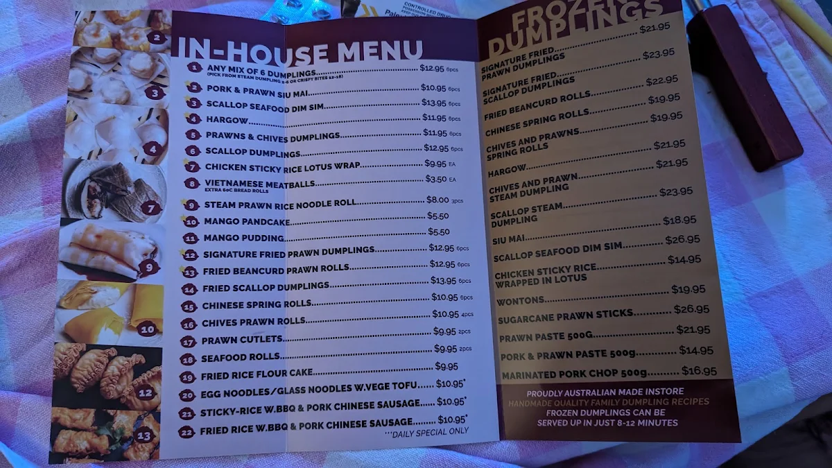 Menu, Mama Ha