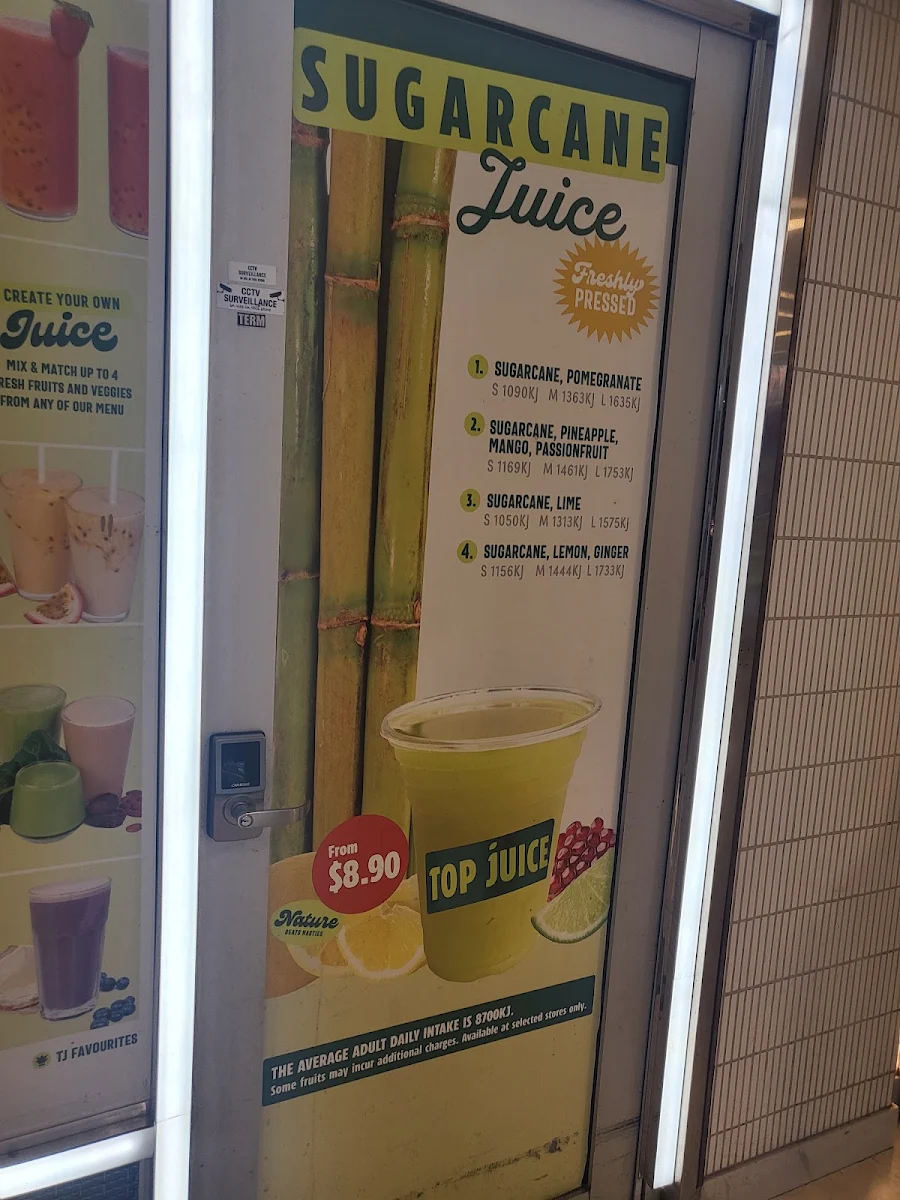 Menu, Top Juice QVB