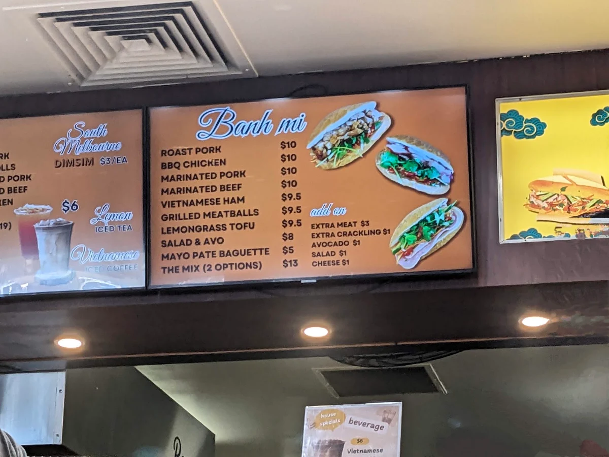 Menu, The Little Banh Mi House Vietnamese Bakery Cranbourne