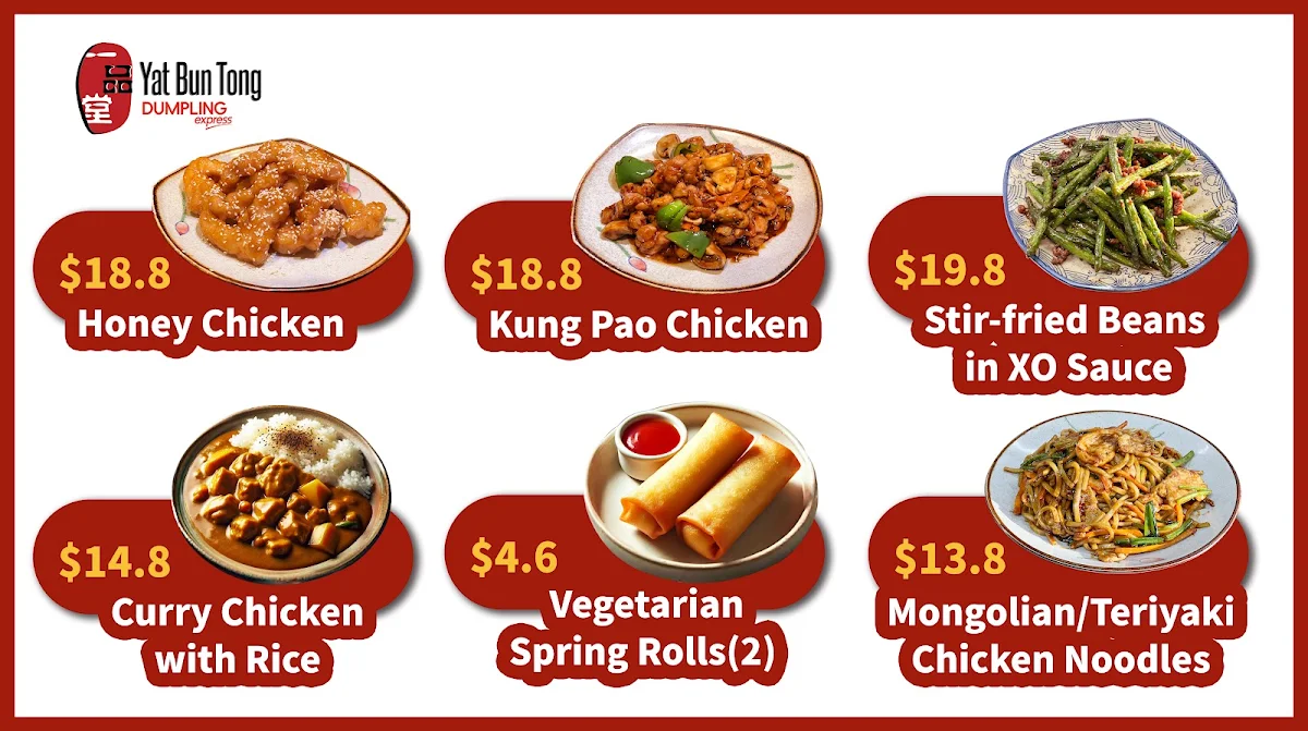 Menu, Yat Bun Tong DUMPLING express