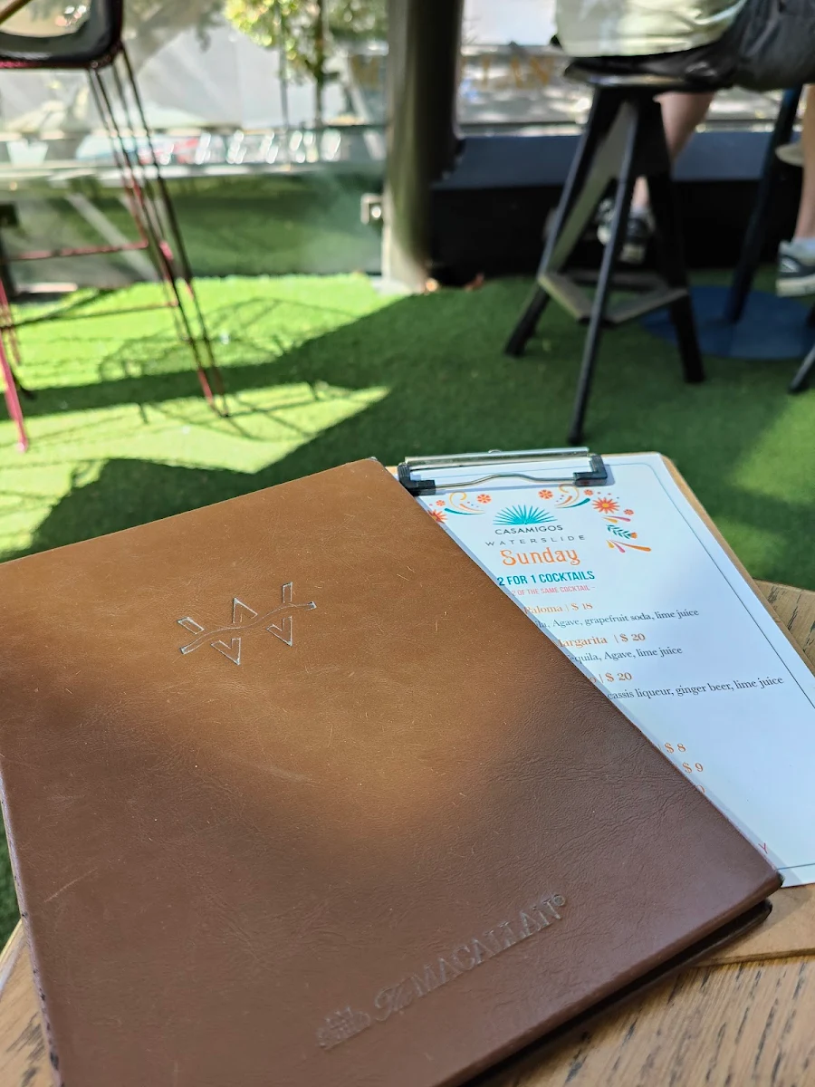 Menu, Waterslide Bar
