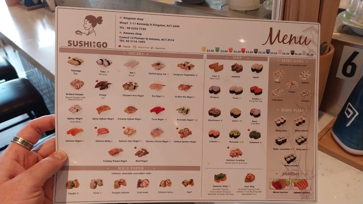 Menu, Sushi Go