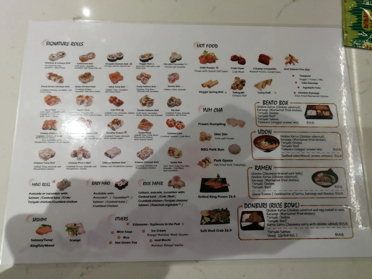 Menu, Sushi Go