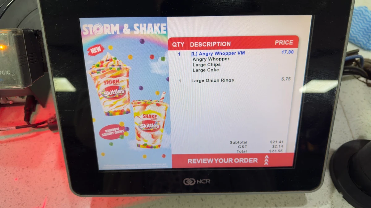 Menu, Hungry Jack's Burgers Broken Hill