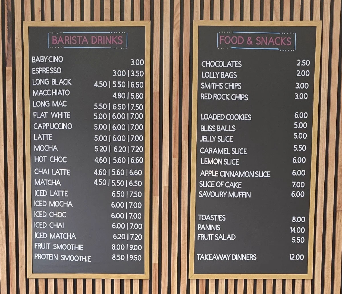 Menu, Banksia Food Co.