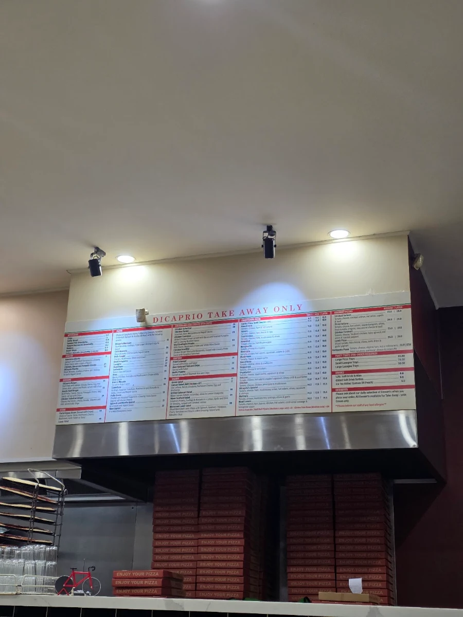 Menu, DiCaprio Family Restaurant