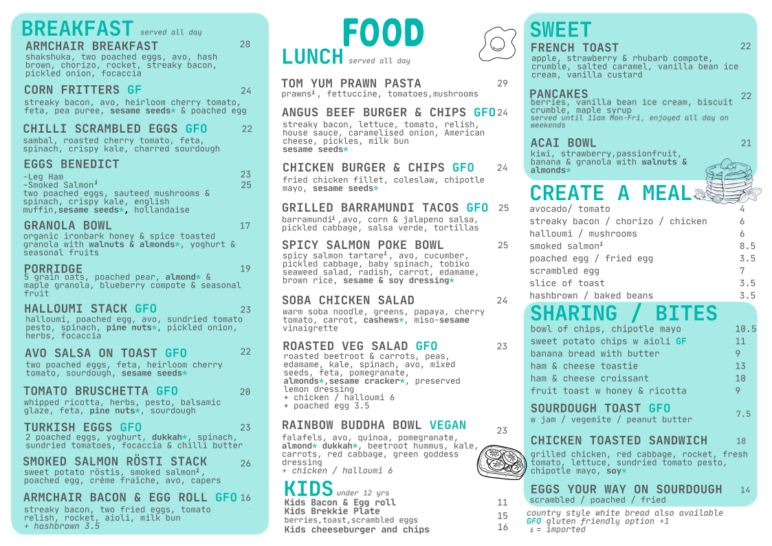 Menu, Armchair Collective