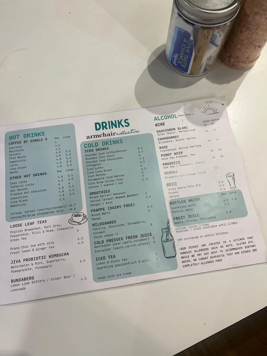Menu, Armchair Collective