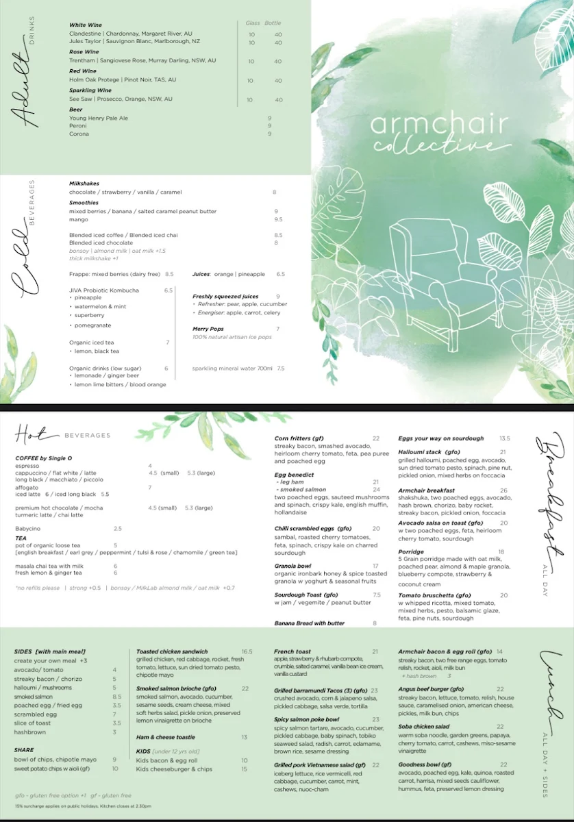 Menu, Armchair Collective