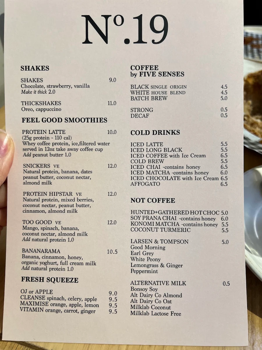 Menu, No. 19