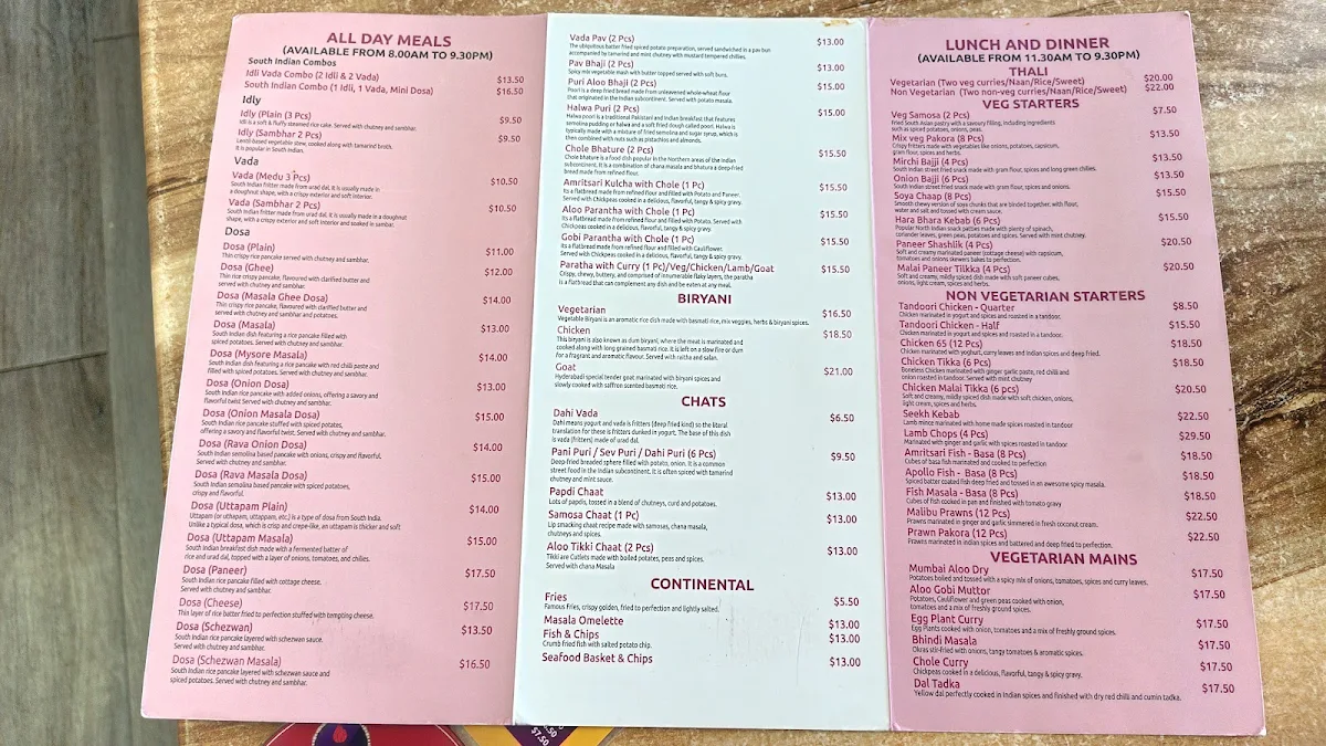 Menu, The Kauphy Place
