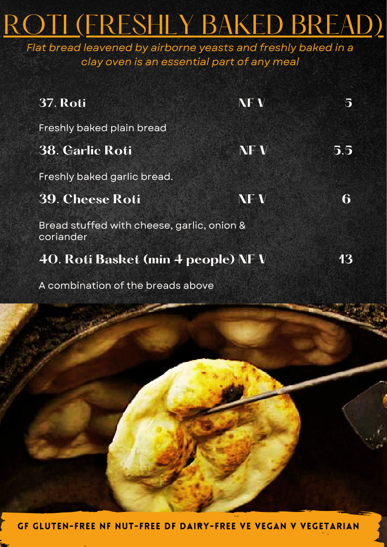 Menu, Taste of Nepal