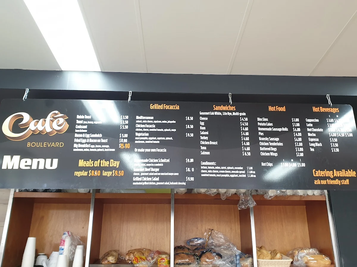 Menu, Tina's cafe & kitchen