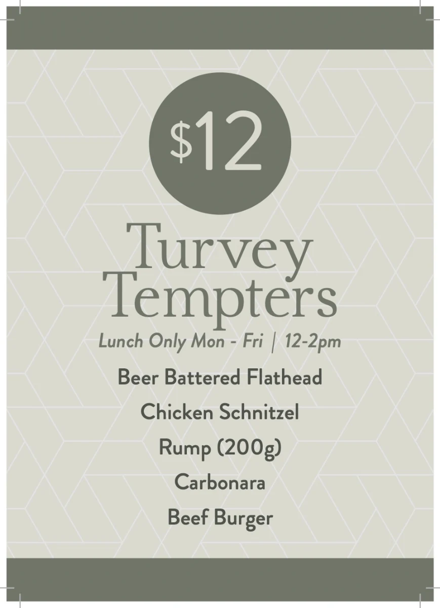 Menu, Turvey Park Hotel