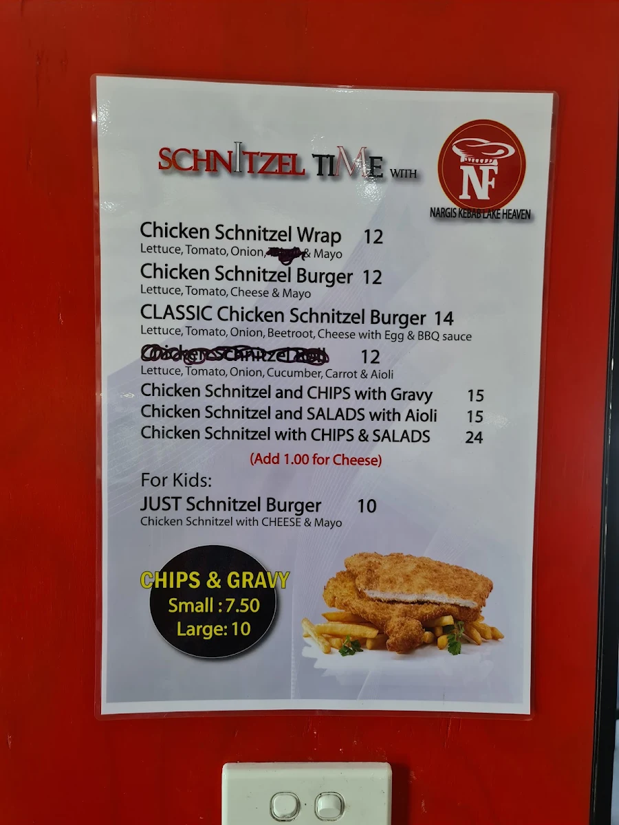 Menu, Nargis Indian kebab lake haven