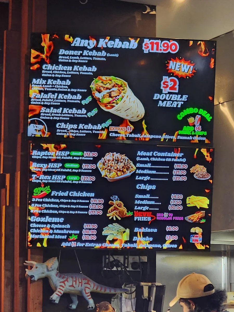 Menu, Rexy Kebab (Brunswick)